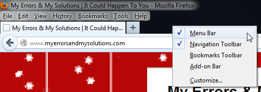 Mozilla Firefox Menu Bar