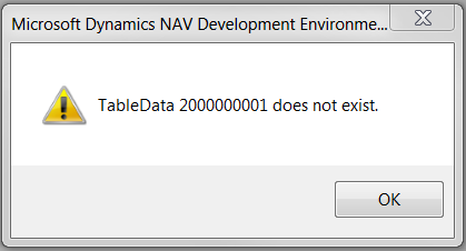 TableData 2000000001 does not exist.