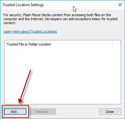 Trusted Location Settings